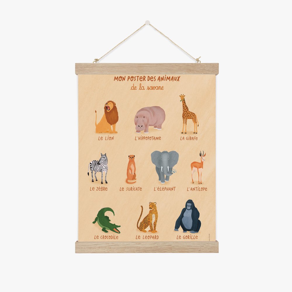 Cartes animaux de la savane